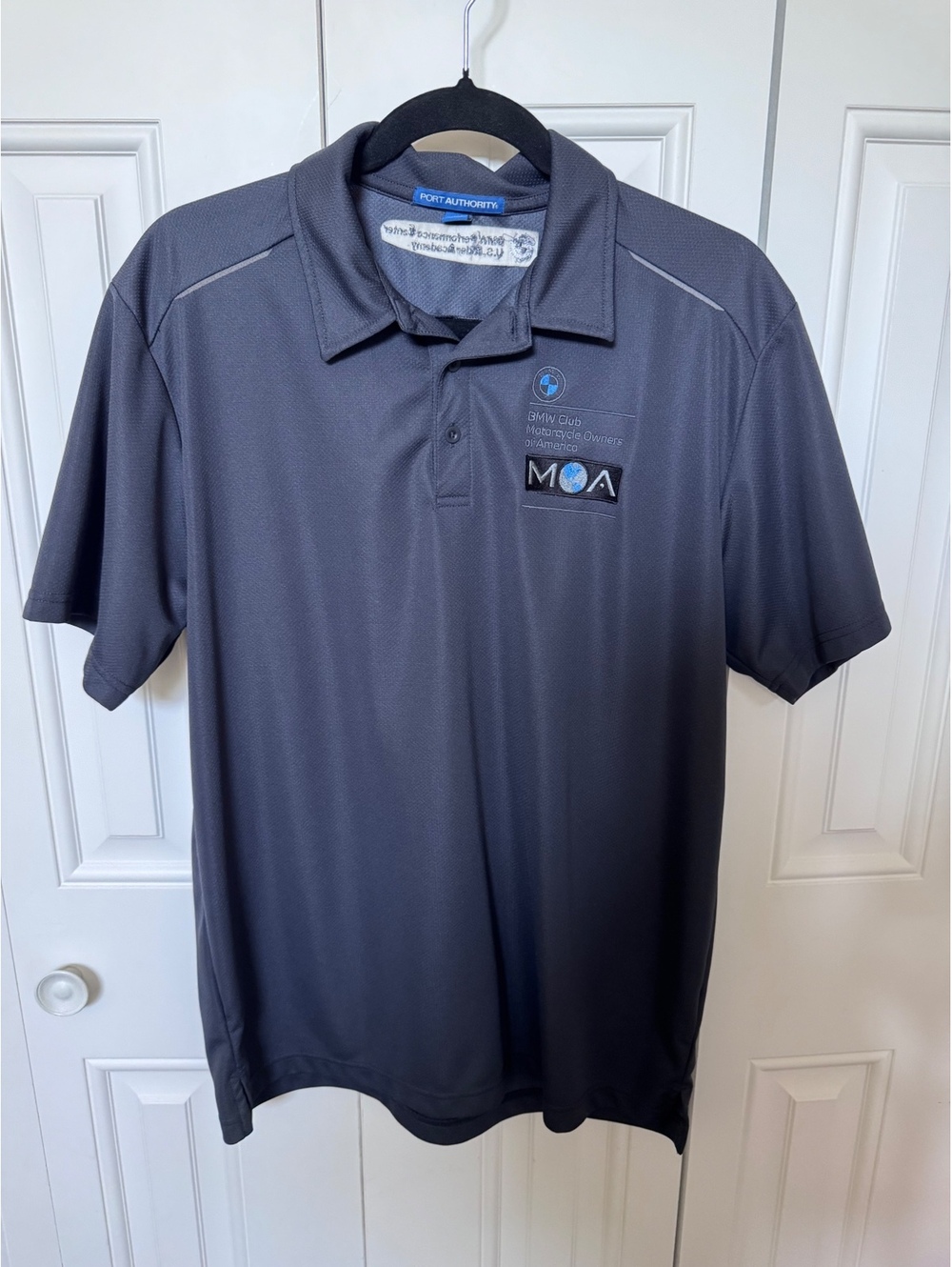 Port Authority Men's M BMW Club MOA Performance Polo Shirt Charcoal Gray